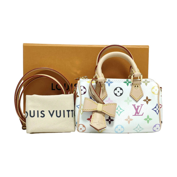 Pre-Loved Nano Speedy Handbag Monogram Multicolore Coated Canvas