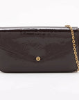 Pre-Loved Pochette Félicie Crossbody Bag Monogram Patent Leather with Gold Hardware, Amarante