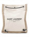 Pre-Loved Université Flat Crossbody Pouch Crossbody Bag Plain Canvas with Silver Hardware, Beige