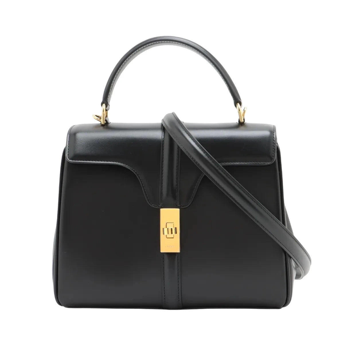 Pre-Loved 16 (Seize) Handbag Leather Small with Gold Hardware, Black