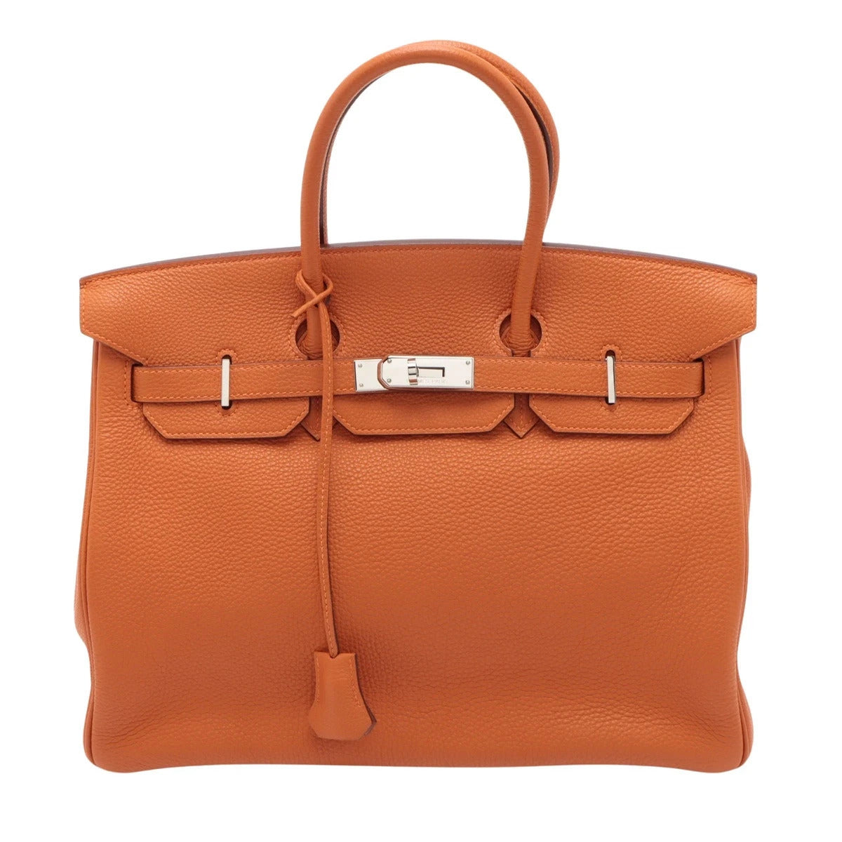 Pre-Loved Birkin Handbag Leather 35 with Palladium Hardware, Orange