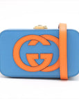 Pre-Loved Blondie Crossbody Bag Leather Mini with Gold Hardware, Blue