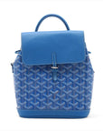 Pre-Loved Alpin Mini Backpack Goyardine Coated Canvas Mini with Silver Hardware, Blue