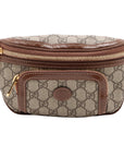 Pre-Loved GG Supreme Belt Bag Monogram Coated Canvas with Gold Hardware, Beige and Ebony