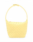 Pre-Loved Wallace Shoulder Bag Intrecciato Leather Small with Gold Hardware, Yellow