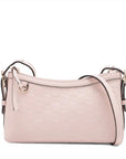 Pre-Loved Guccissima Crossbody Bag Monogram Leather Small with Gold Hardware, Light Pink