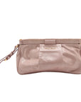 Pre-Loved Vitello Lux Frame Clutch Leather with Gold Hardware, Pink