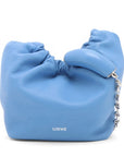 Pre-Loved Squeeze Shoulder Bag Leather Small with Silver Hardware, Blue