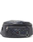 Pre-Loved Belt Bag Guccissima Leather with Silver Hardware, Navy