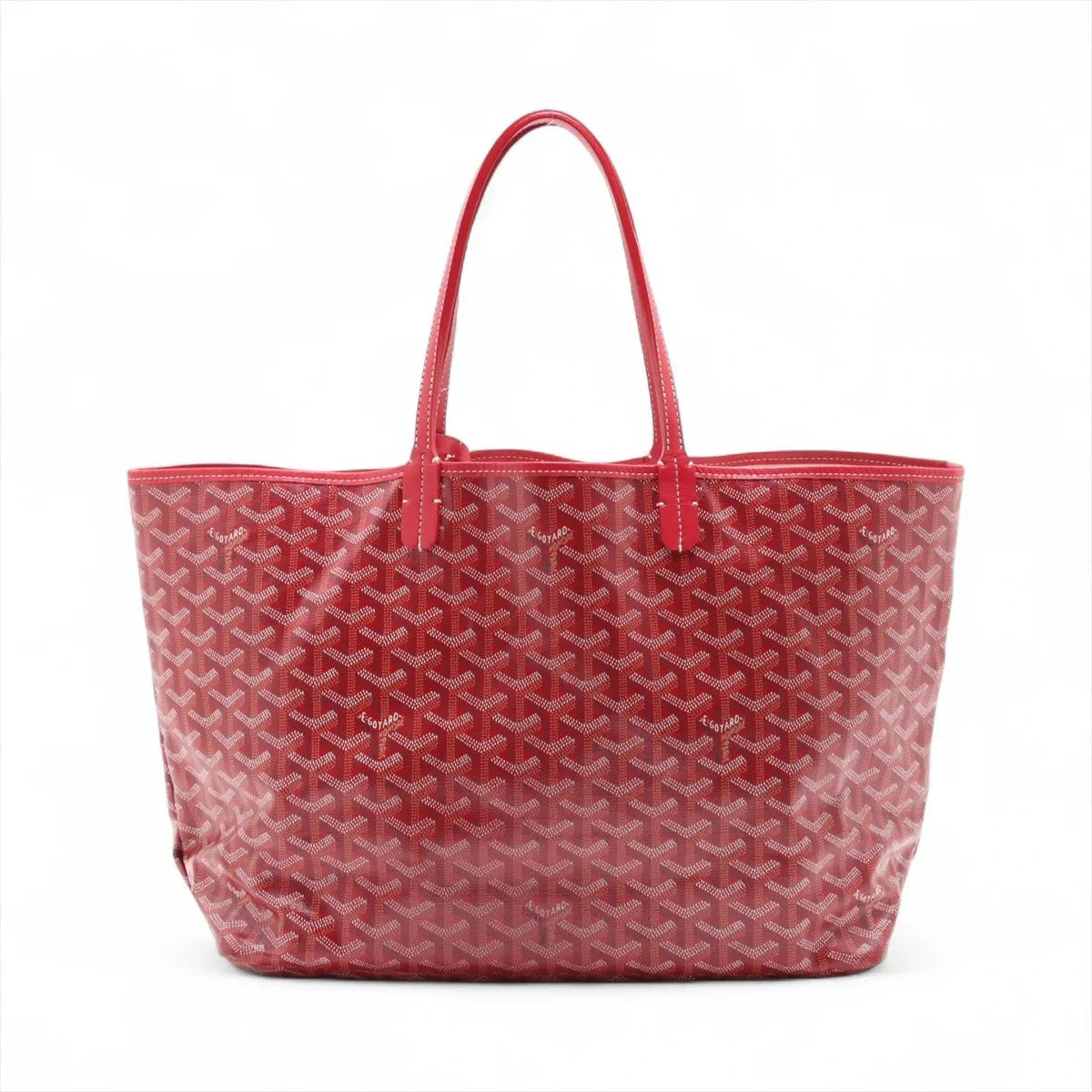 Pre-Loved Saint Louis Tote Goyardine Coated Canvas PM with Silver Hardware, Red