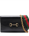 Pre-Loved Horsebit 1955 Crossbody Bag Leather with Gold Hardware, Black
