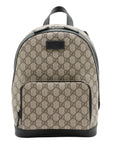 Pre-Loved GG Supreme Backpack GG Supreme Coated Canvas Small with Silver Hardware, Beige/Ebony