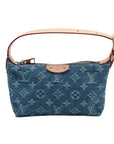 Pre-Loved Pochette Accessoires Pochette Monogram Denim with Gold Hardware, Blue