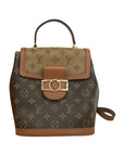 Pre-Loved Dauphine Backpack Monogram Coated Canvas PM with Gold Hardware, Brown