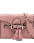 Pre-Loved Emily Crossbody Bag Microguccissima Leather Mini with Gold Hardware, Pink