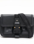 Pre-Loved Hit the Road Crossbody Bag Leather with Silver Hardware, Black
