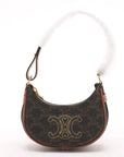 Pre-Loved Ava Shoulder Bag Triomphe Canvas Coated Mini with Gold Hardware, Brown