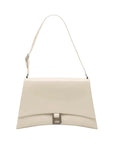 Pre-Loved Crush Sling Shoulder Bag Leather Small with Silver Hardware, Cream