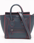 Pre-Loved Luggage Nano Handbag Leather Nano with Silver Hardware, Navy