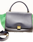 Pre-Loved Trapeze Handbag Leather Medium with Gold Hardware, Gray
