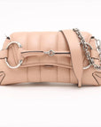 Pre-Loved Horsebit Chain Shoulder Bag Quilted Leather Small with Silver Hardware, Pink