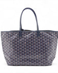 Pre-Loved Saint Louis Tote Goyardine Coated Canvas PM with Silver Hardware, Navy