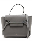 Pre-Loved Belt Bag Handbag Leather Micro with Gold Hardware, Grey
