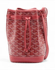 Pre-Loved Petit Flot Bucket Bag Goyardine Coated Canvas Small with Silver Hardware, Red