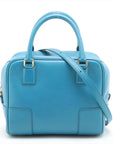 Pre-Loved Amazona Handbag Leather Small with Gold Hardware, Blue