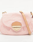 Pre-Loved Sunshine Crossbody Bag Monogram Denim Mini with Gold Hardware, Pink