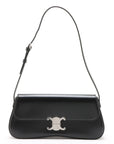 Pre-Loved Triomphe Shoulder Bag Leather with Silver Hardware, Black