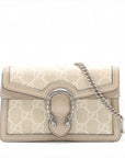 Pre-Loved Dionysus Crossbody Bag Monogram Coated Canvas Super Mini with Silver Hardware, Beige