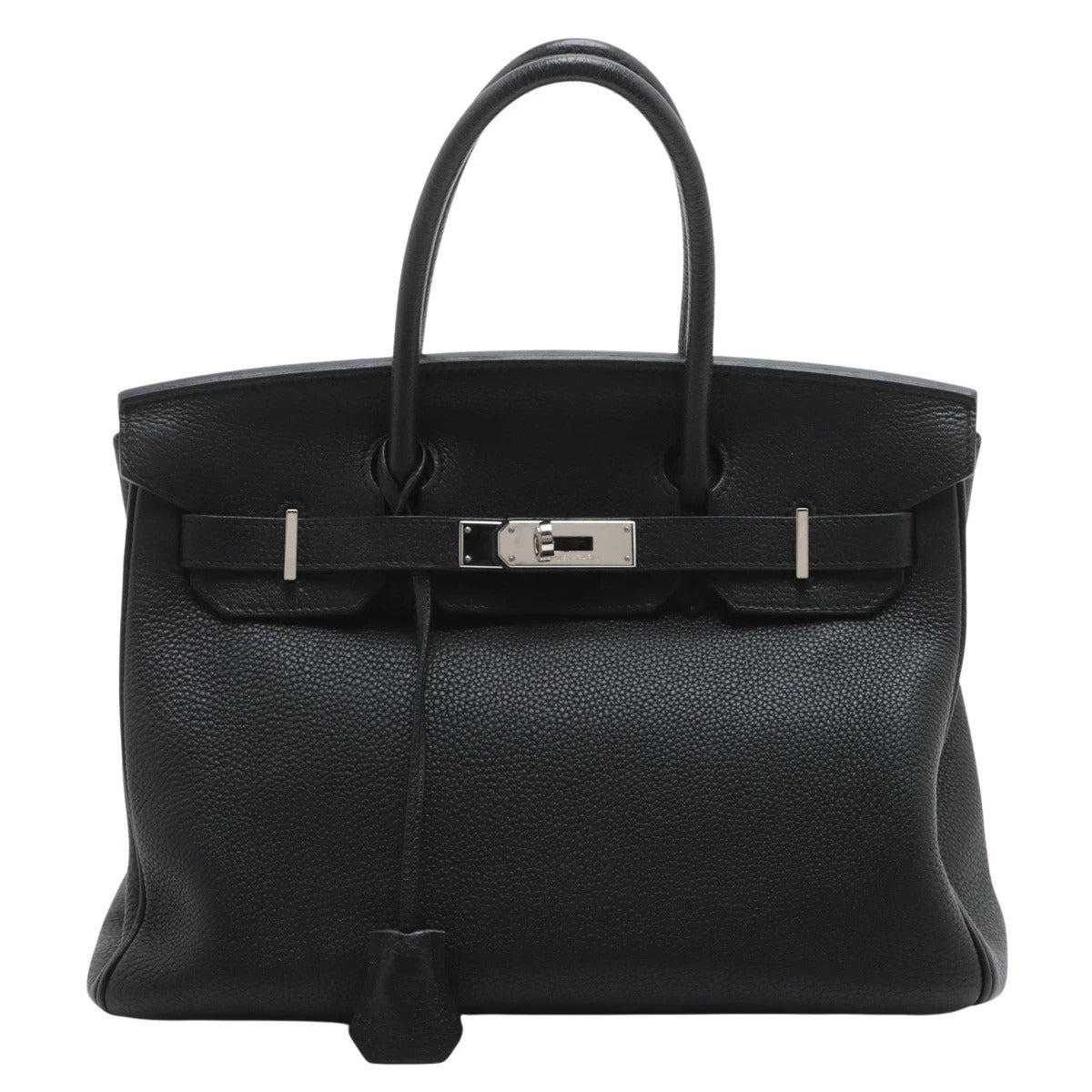 Pre-Loved Birkin Handbag Leather 30 with Palladium Hardware, Black