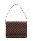 Pre-Loved Tribeca Shoulder Bag Damier Coated Canvas with Gold Hardware, Brown