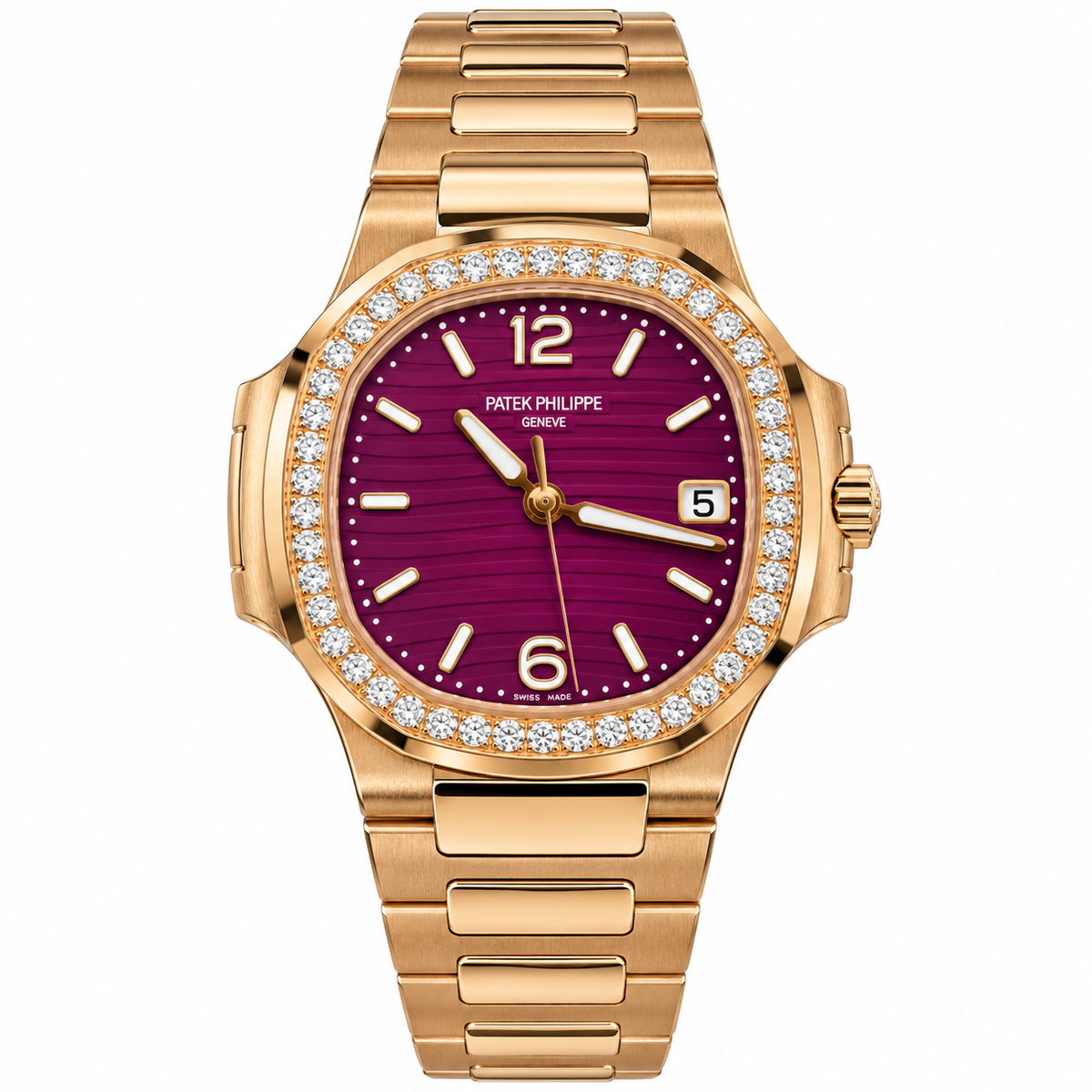 Pre-Loved Nautilus Ladies Date 7010/1R-013, Purple Dial
