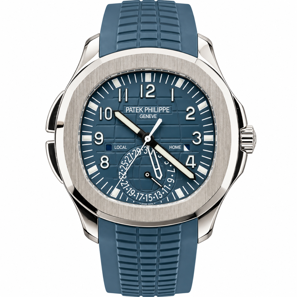 Pre-Loved Aquanaut Travel Time 5164G-001, Blue embossed Dial