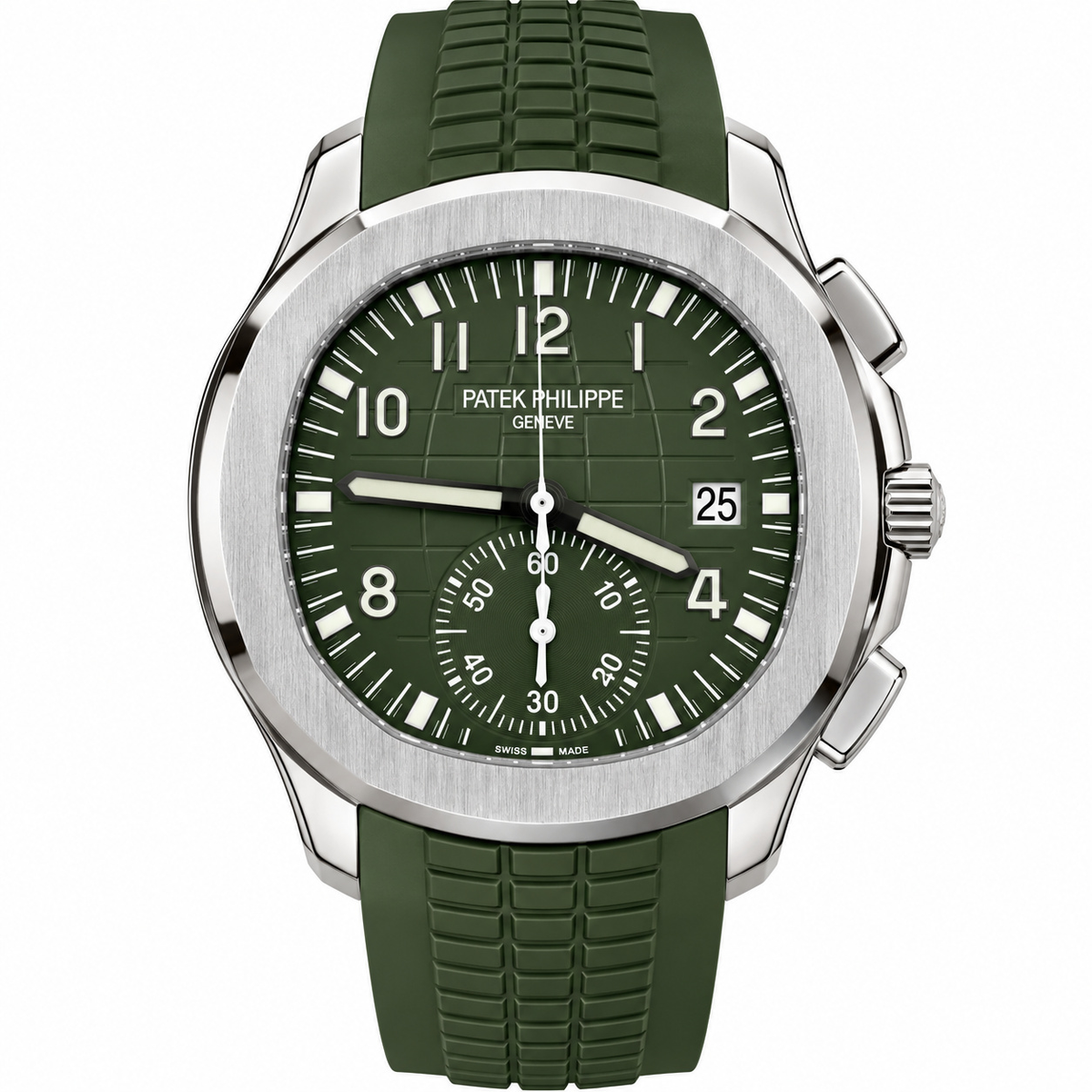 Pre-Loved Aquanaut Chronograph 5968G-010, Khaki green embossed Dial
