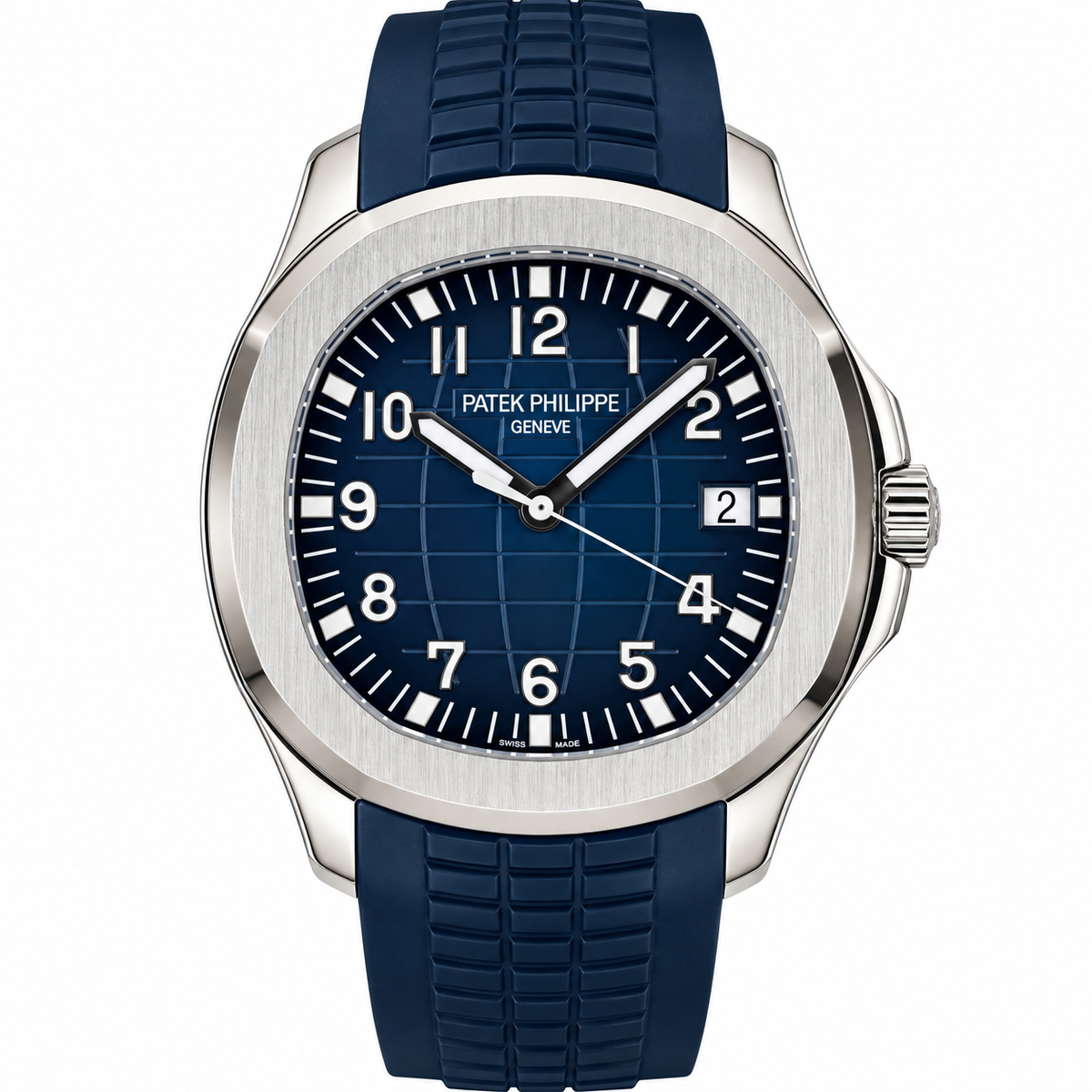 Pre-Loved Aquanaut Date Sweep Seconds 5168G-001, Blue embossed Dial