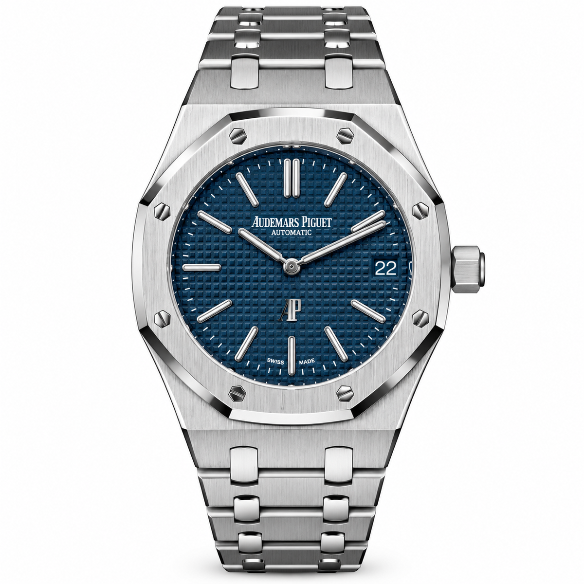 Pre-Loved Royal Oak 'Jumbo' Extra-Thin 39 mm 16202ST.OO.1240ST.02, Bleu Nuit, Nuage 50, Petite Tapisserie Dial