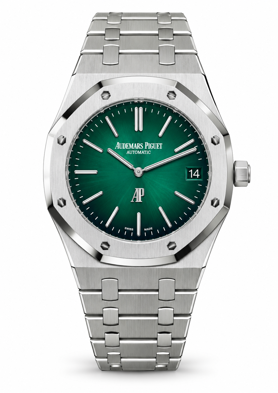 Pre-Loved Royal Oak 'Jumbo' Extra-Thin 39 mm 16202PT.OO.1240PT.01, Smoked green Dial