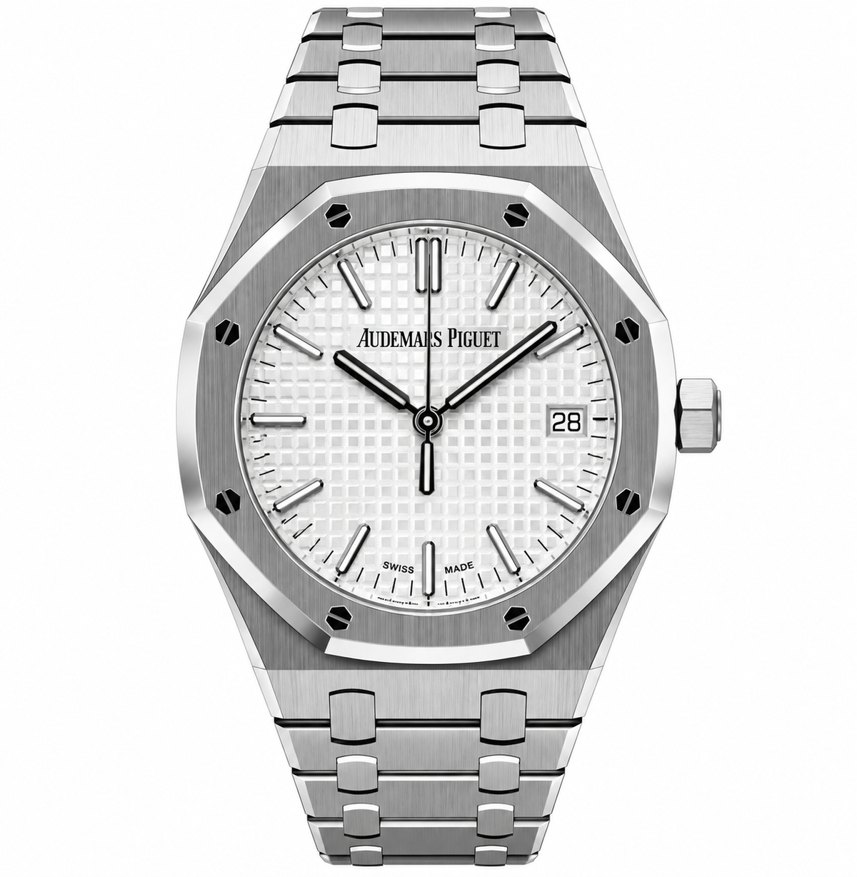 Pre-Loved Royal Oak Selfwinding 34 mm 77450ST.OO.1361ST.02, Silver-toned Grande Tapisserie Dial