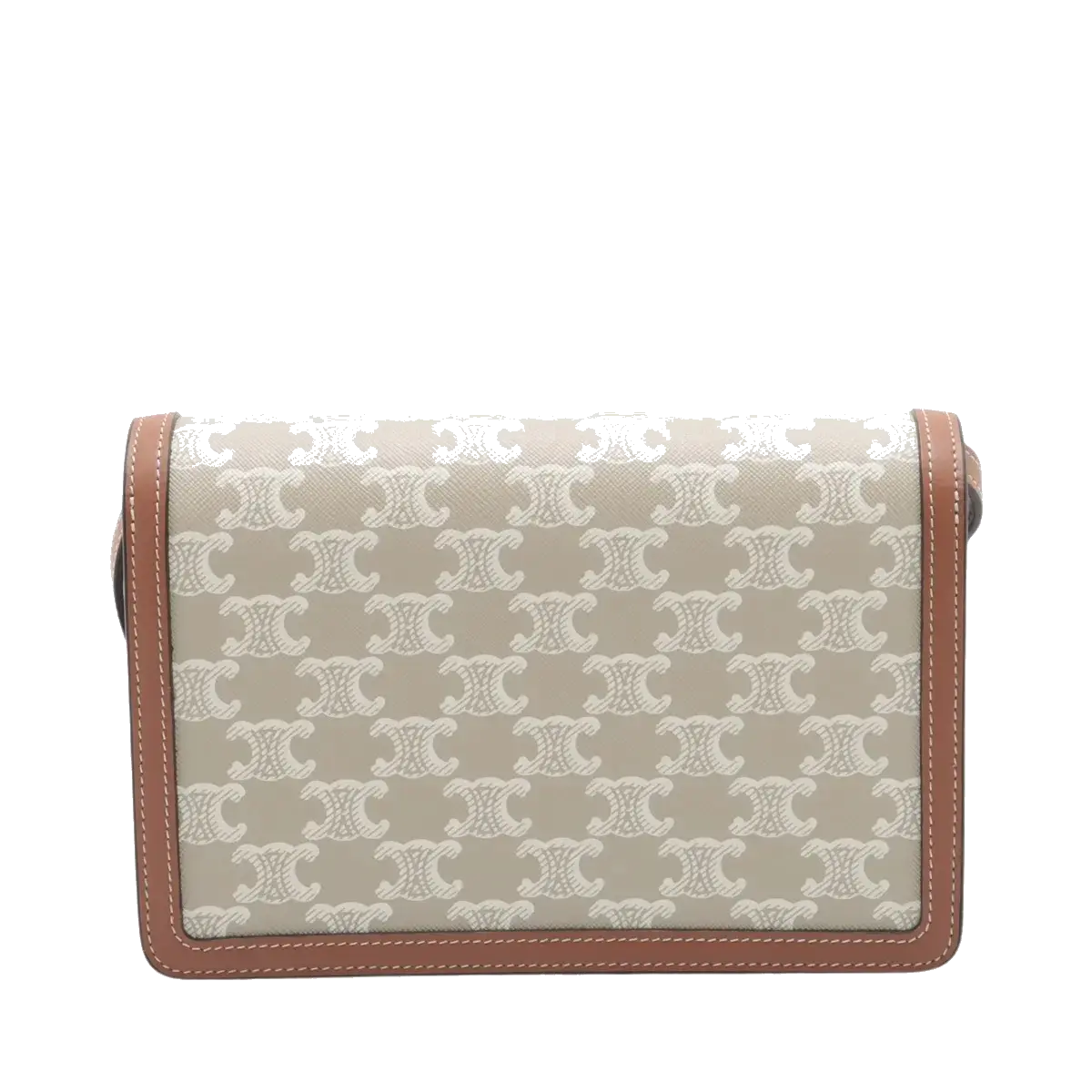 Pre-Loved Triomphe Wallet on Chain Crossbody Bag Triomphe Canvas with Gold Hardware, Beige and Tan