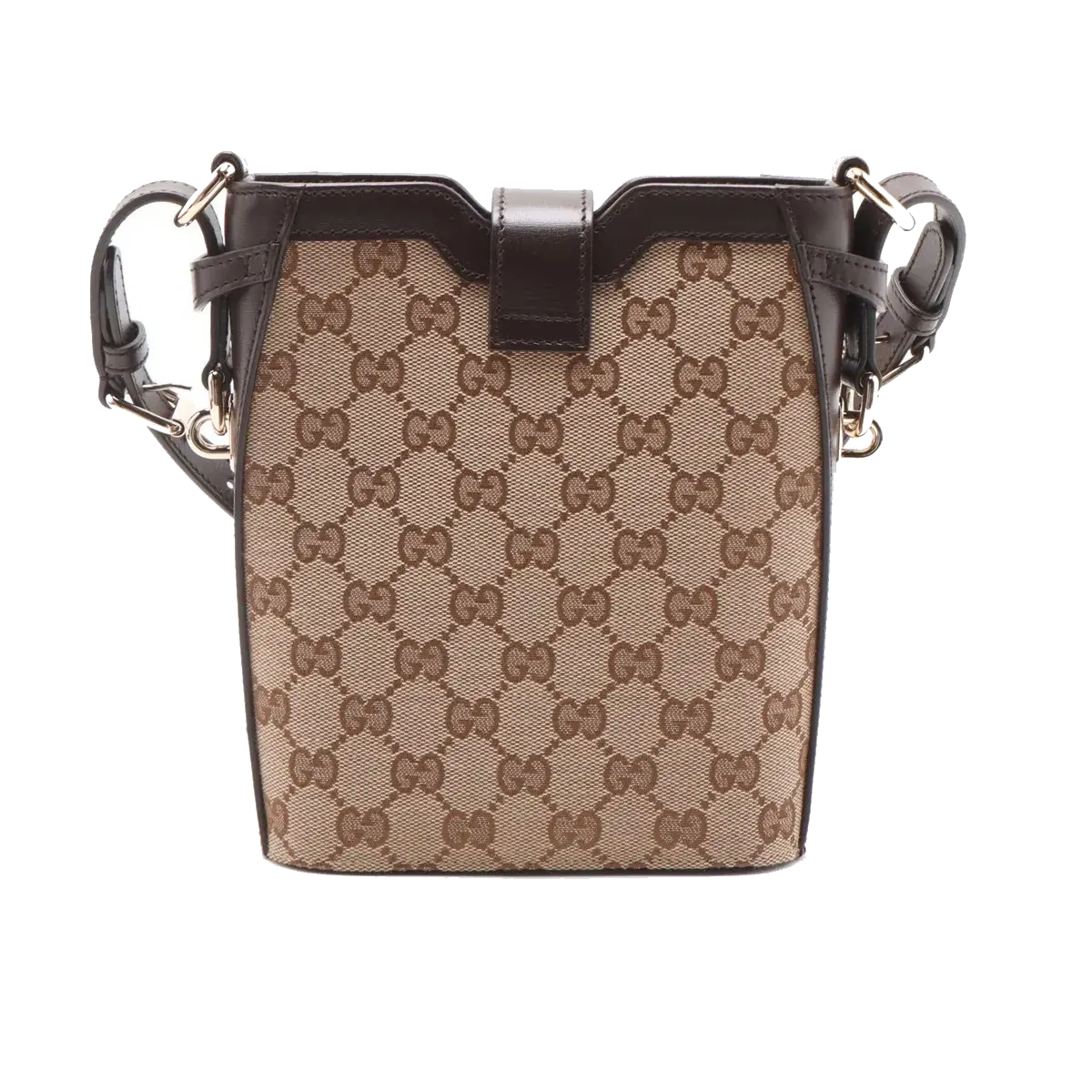 Pre-Loved Jackie Crossbody Bag Monogram Coated Canvas Mini with Gold Hardware, Beige Brown