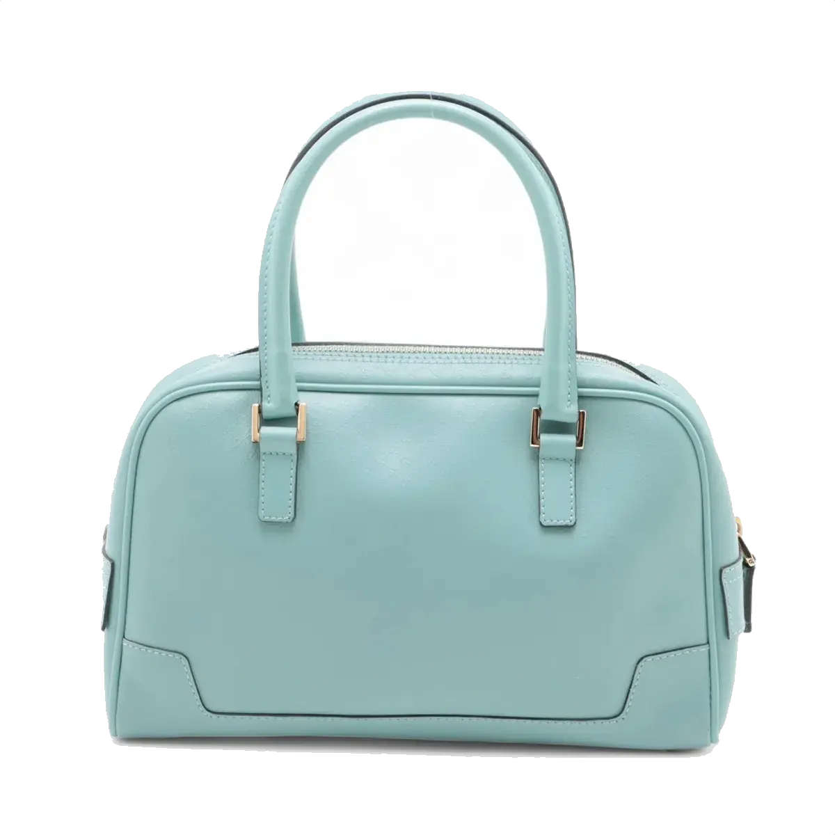 Pre-Loved Boston Handbag Microguccissima Leather Small with Gold Hardware, Light Blue