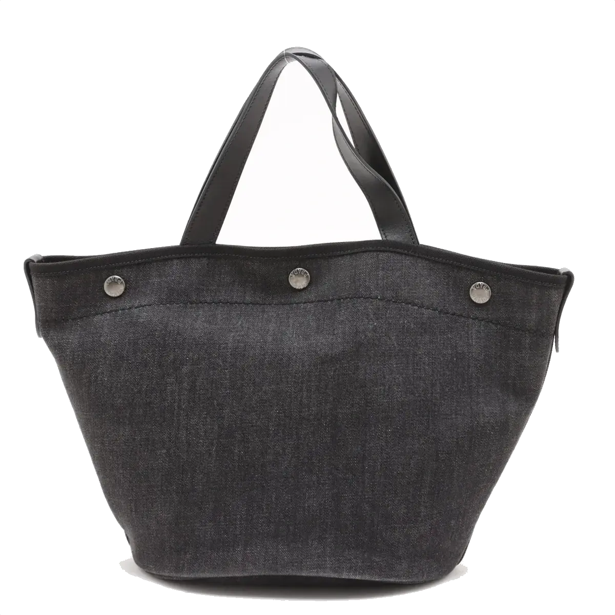 Pre-Loved Denim Tote Tote Denim with Silver Hardware, Black