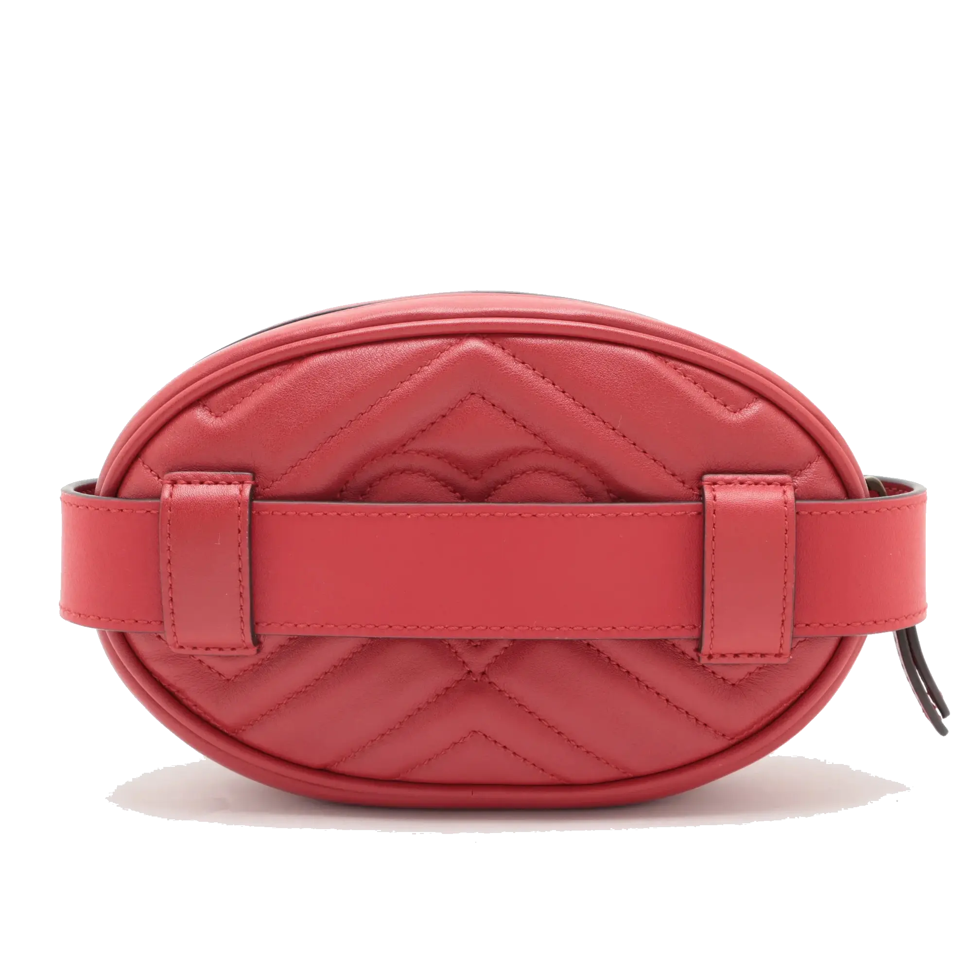 Pre-Loved GG Marmont Belt Bag Quilted Leather with Aged Gold Hardware, Red