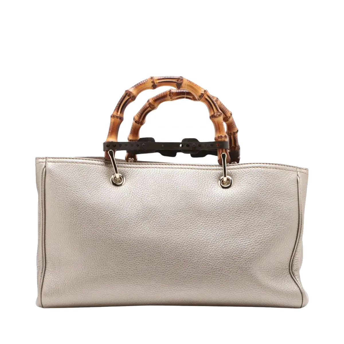 Pre-Loved Bamboo Shopper Tote Leather Medium with Gold Hardware, Champagne Gold