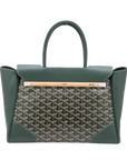 Pre-Loved Saïgon Souple Tote Goyardine Coated Canvas MM with Silver Hardware, Green