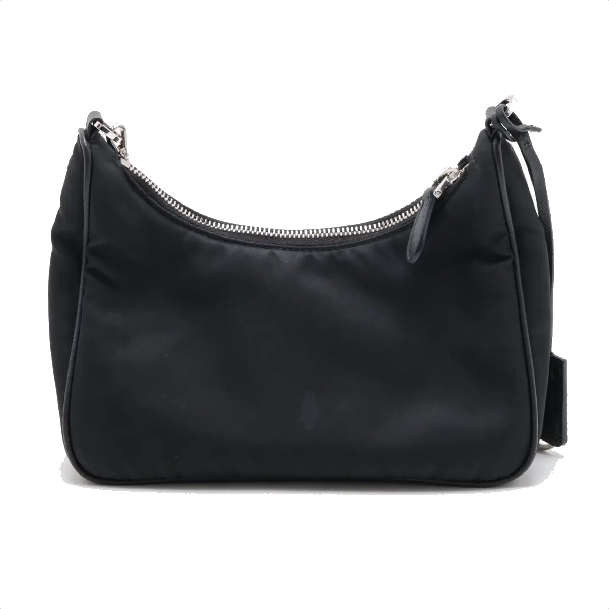 Pre-Loved Re-Edition 2005 Shoulder Bag Re-Nylon with Silver Hardware, Black