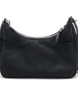Pre-Loved Re-Edition 2005 Shoulder Bag Re-Nylon with Silver Hardware, Black
